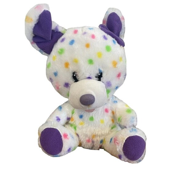 Build-a-Bear Buddies Smallfry Confetti Dog Puppy Plush Stuffed Toy Purple Ear 7" - Picture 10 of 10